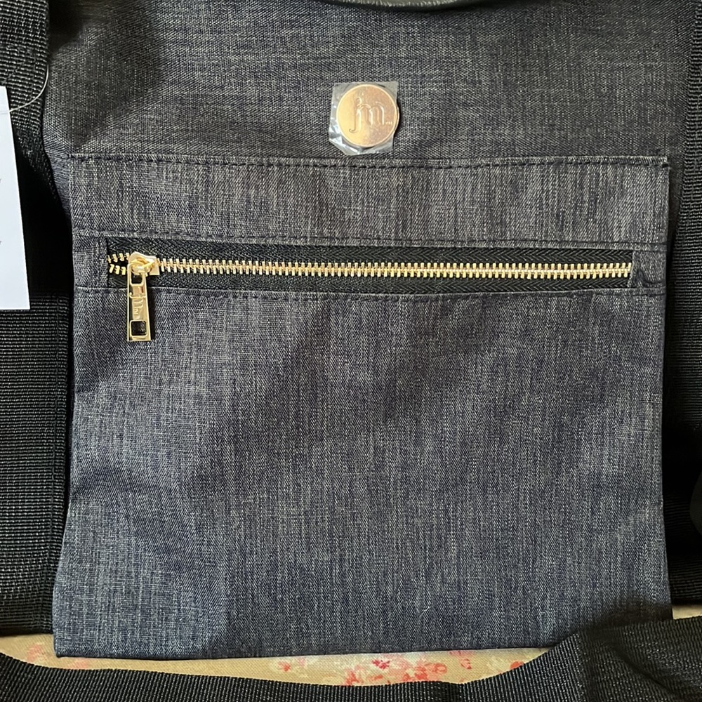 NWT JM Jessica Moore Dark Grey Weekend Tote Bag, Duffel Travel Work Gym School - Picture 3 of 8